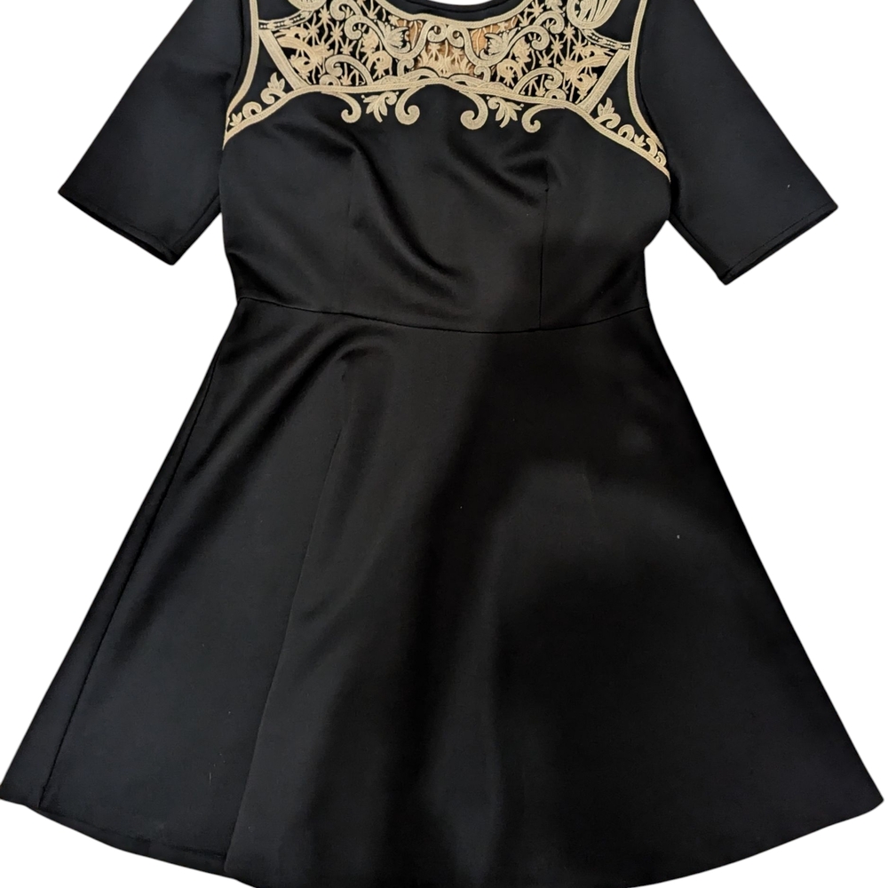 Elegant Black and Gold Kids Dress